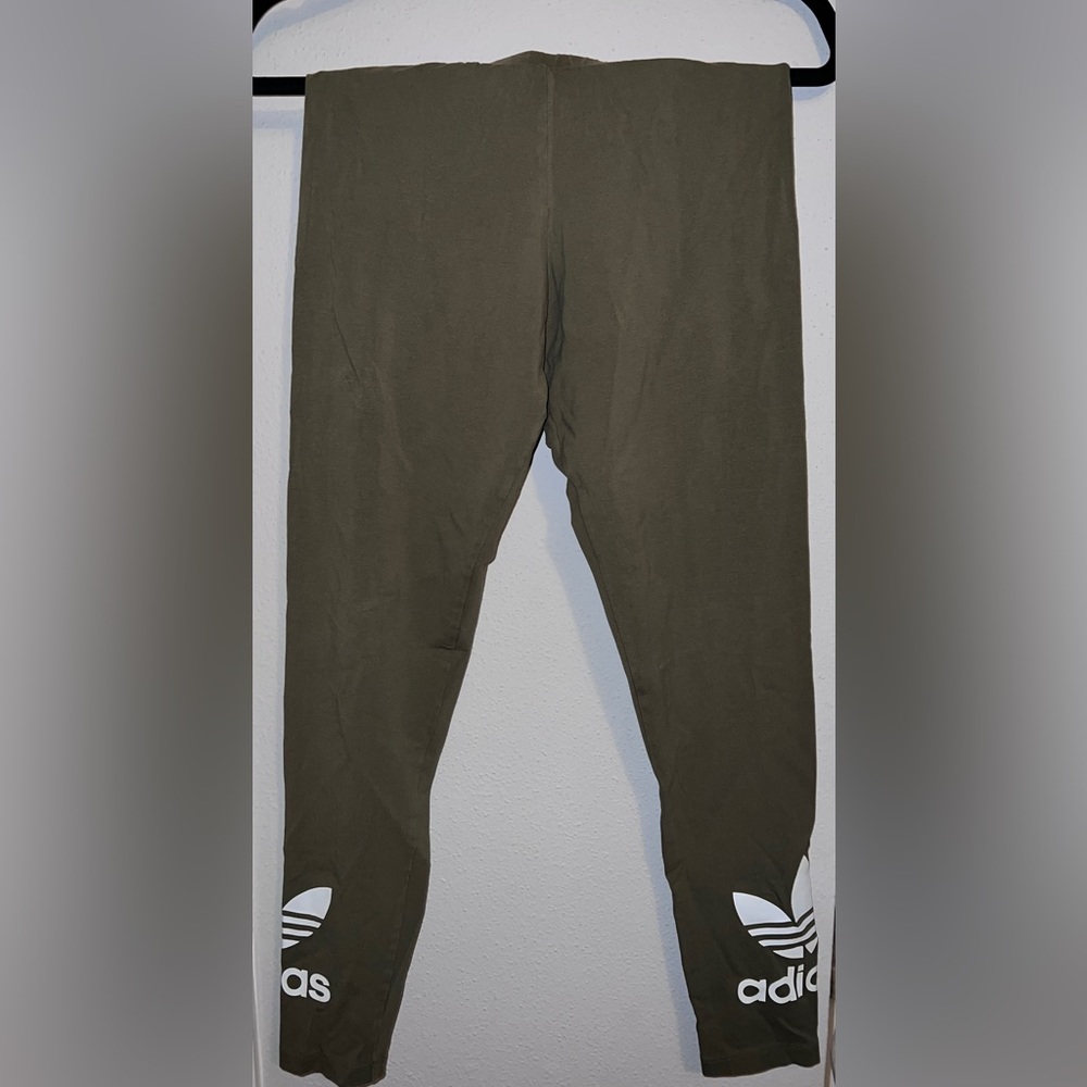 Adidas Leggings, Military Green, Size Small